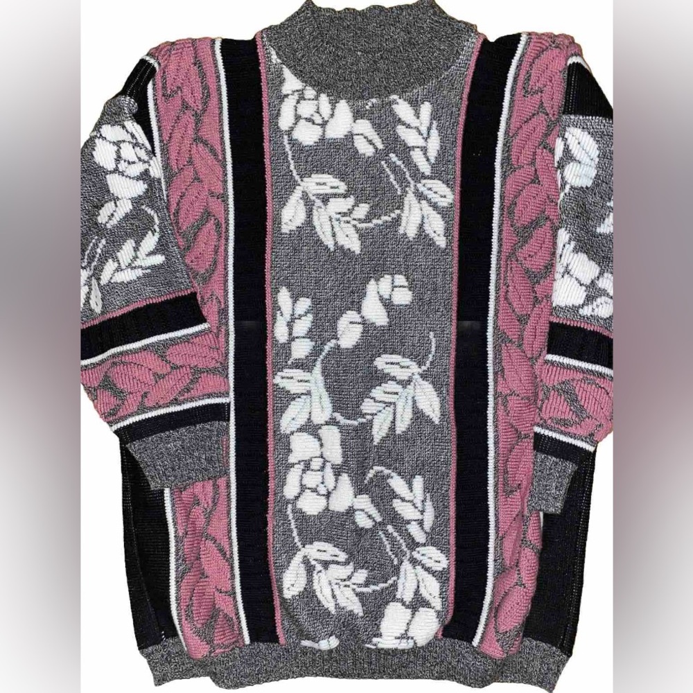 Vintage Slouchy Floral Oversized Sweater